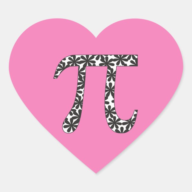 Floral Pi Symbol Stickers Pink Math Pi Day Geschen (Vorderseite)