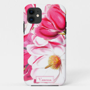 Floral pink botanisch stilvolles Geschenk Brauch Case-Mate iPhone Hülle