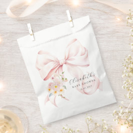 Floral Pink Bow Baby Dusche Beutel Geschenktütchen