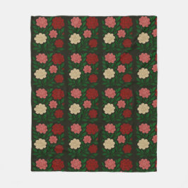 Floral Pink Colorful Blanket Fleecedecke