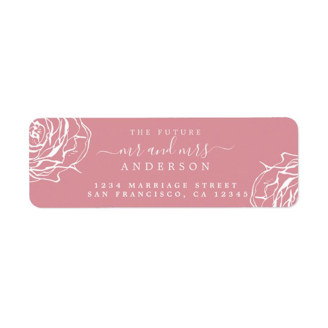 Floral Pink Future Mr. Wedding Rücksendeadresse (Vorne)