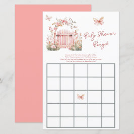 Floral Pink Garden Baby Dusche Bingo