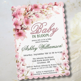 Floral Pink Girl Baby in Blütenfarbe Feiertagskarte