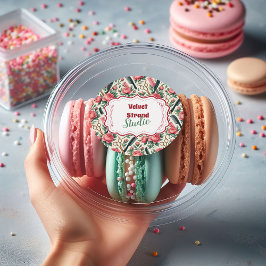 Floral Pink Green Hair Stylist Business Runder Aufkleber