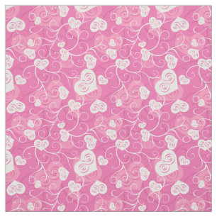 Floral Pink Herz Valentine Muster Stoff