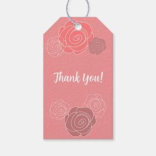 Floral Pink Korallenrose Geburtstagsfeier Geschenk Geschenkanhänger