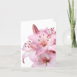 Floral Pink Lily Blume Blank Notecard Dankeskarte