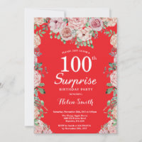 Floral Pink Peonies Überraschung 100. Geburtstag R