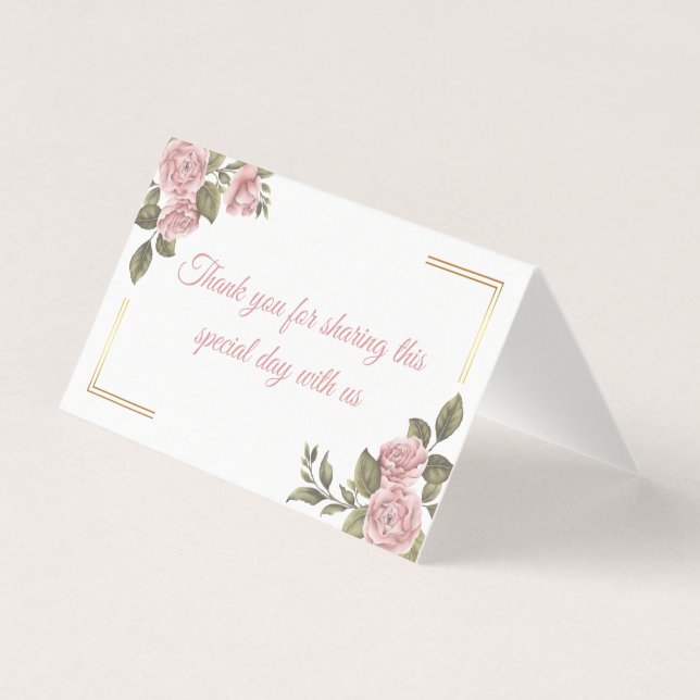 Floral Pink Peony Blume Summer Wedding Vielen Dank (Vorderseite)