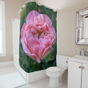 Floral Pink Peony Fotografy Duschvorhang