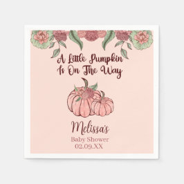 Floral Pink Pumpkin Baby Dusche Serviette