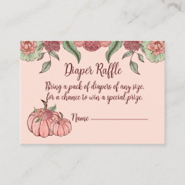 Floral Pink Pumpkin Baby Dusche Windelwanne Windel Begleitkarte