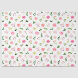 Floral Pink Roses with Foliage Seidenpapier