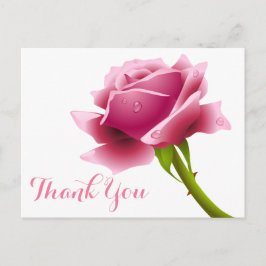 Floral Pink Vielen Dank Rose Blume Postkarte