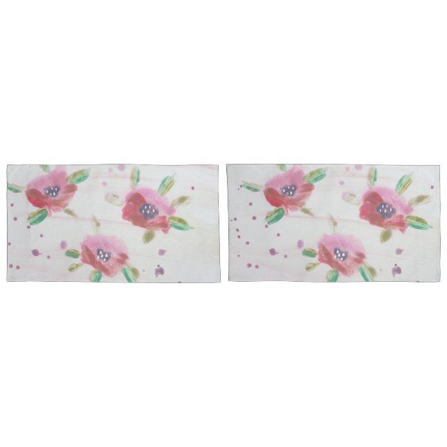 Floral Pinks Kissenbezug (Rückseite-Set)