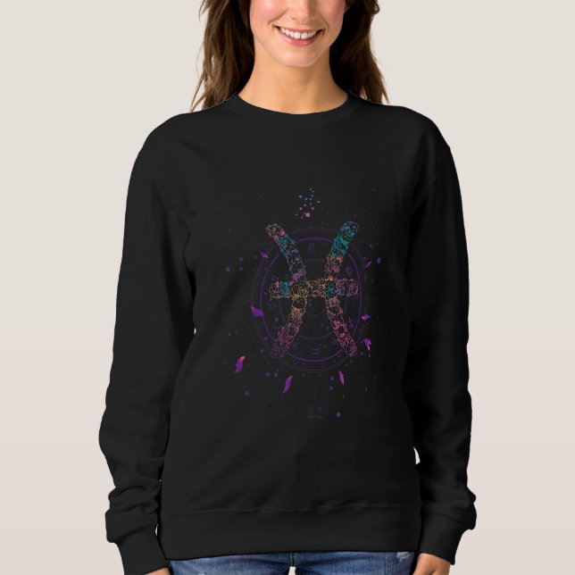 Floral Pisces Zodiac Sign Sweatshirt (Vorderseite)