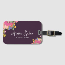 Floral & Plum Hair Luggage Tag Gepäckanhänger