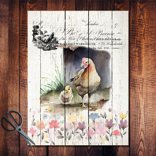 Floral Plymouth Rock Hühner Seidenpapier
