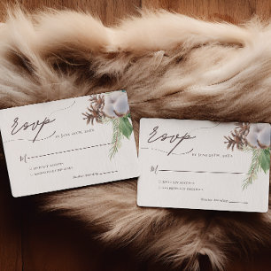 Floral Poinsettia Watercolor Wedding RSVP Karte