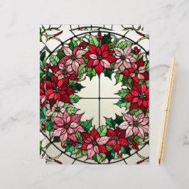 Floral Poinsettia Wreath Stached Glass Scrapbook
