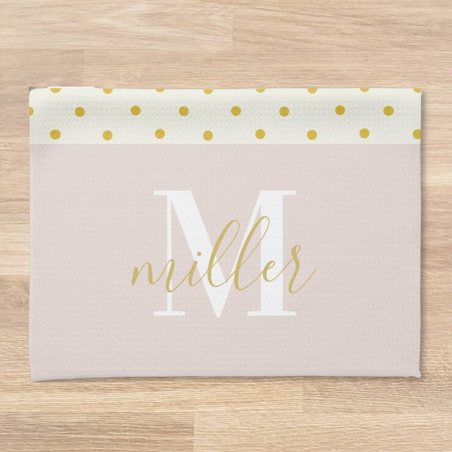 Floral Polka Dots Familienname Küchenhandtuch Geschirrtuch (Von Creator hochgeladen)