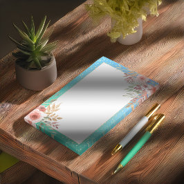 Floral Polterabend Aquamarin Gold Confetti Polka D Post-it Klebezettel