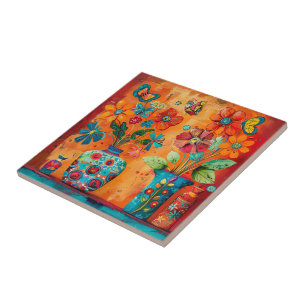 Floral Pop Art Keramik Tile Fliese
