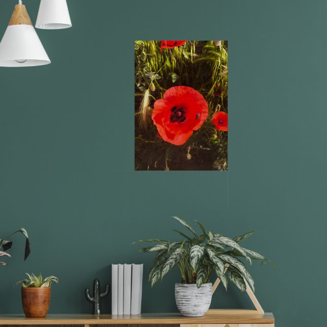 Floral Poppy Dreamer – Botanical Fantasy Art  Poster (Wohnzimmer 1)
