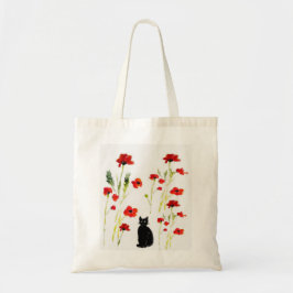 Floral Poppy Niedlich Kitty Cat Tragetasche