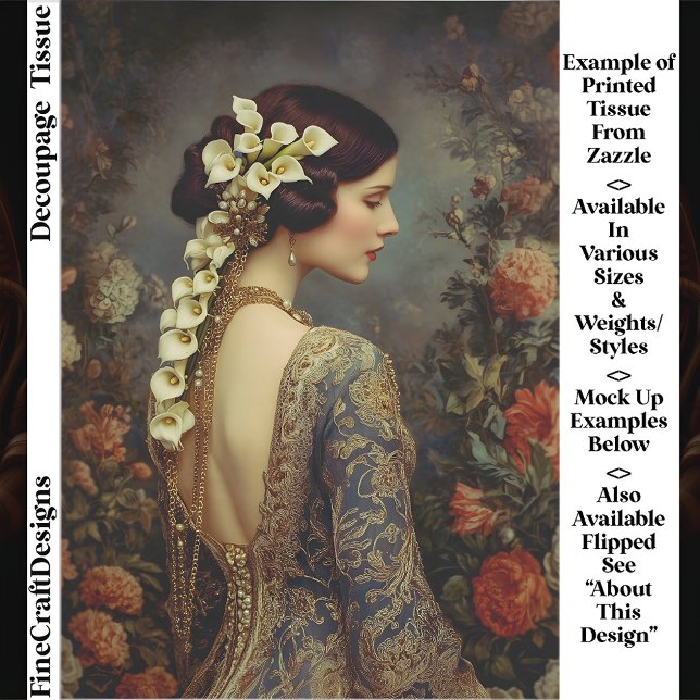 Floral Portrait & Calla Lillies EZ9R Decoupage Seidenpapier (Von Creator hochgeladen)