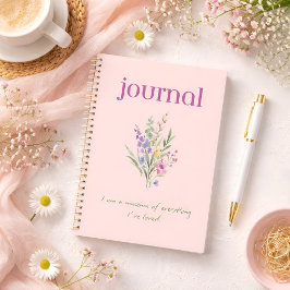 Floral positive affirmation notebook notizbuch