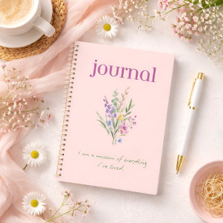 Floral positive affirmation notebook notizbuch