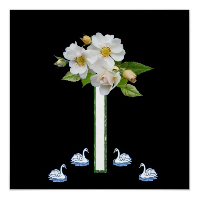 Floral Poster White Swan (Vorderseite)