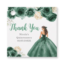 Floral Princess in dunkelgrünem Kleid Quinceanera