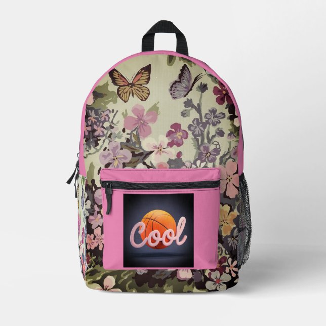 Floral Print Cut Nähen Rucksack (Vorderseite)