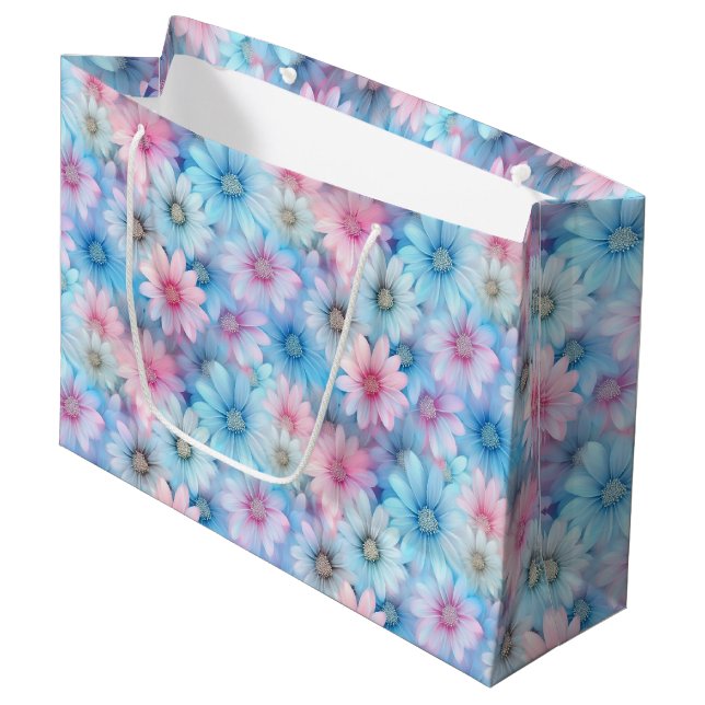 Floral Print Geschenktasche Große Geschenktüte (Vorderseite Schrägansicht)