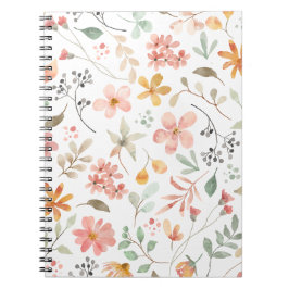 Floral Print Notebook Notizblock