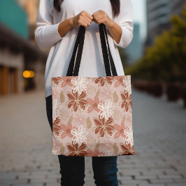Floral Print Tote Bag, Stilvolles Design der Blume