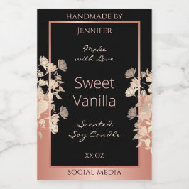 Floral Produktverpackungen Rose Gold Lebensmitteletikett