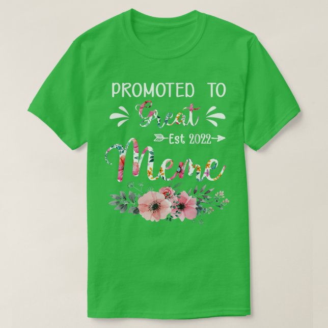 Floral Promoted To Great Meme 2022 Mothers Day Gif T-Shirt (Design vorne)