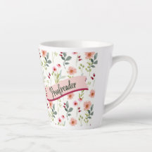 Floral Proofreader Latte-Tasse