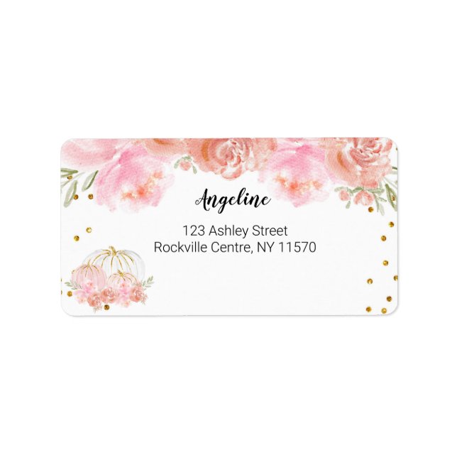 Floral Pumpkin Address Label Adressaufkleber (Vorne)