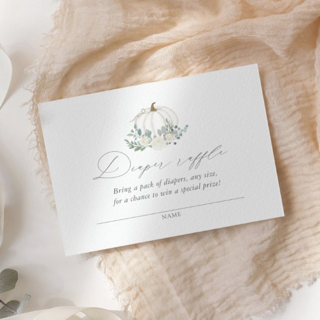 Floral Pumpkin Baby Duschkabine Windelwanne Raffle Begleitkarte (Von Creator hochgeladen)