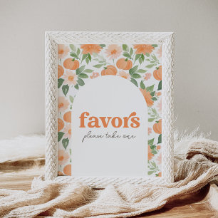 Floral Pumpkin Baby Duwer Lieblings-Zeichen Poster