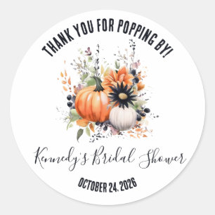 Floral Pumpkin Bouquet Brautparty Fevor Runder Aufkleber
