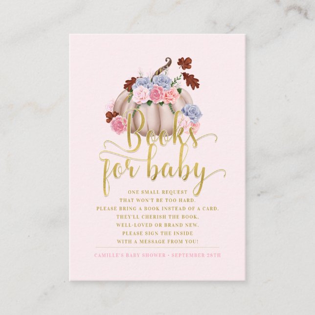 Floral Pumpkin bringen Bücher für Kinder mit Begleitkarte (Vorderseite)