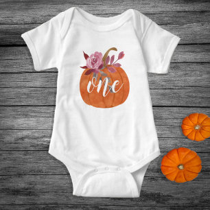 Floral Pumpkin ein erster Geburtstag Baby Strampler