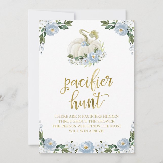 Floral Pumpkin Fall Boy Schnuller Jagd Spiel Zeich Einladung (Vorderseite)