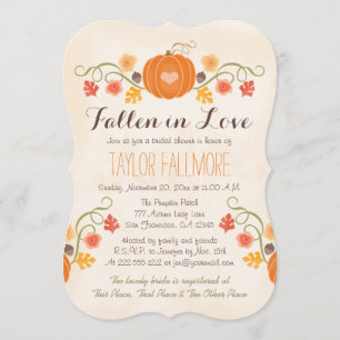 Floral Pumpkin Fall Brautparty Einladung