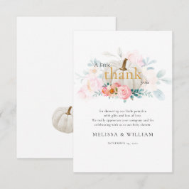 Floral Pumpkin Girl Babydusche Fall Dankeskarte